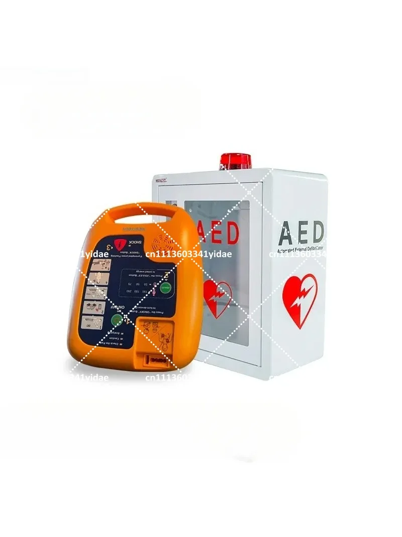 AED Storage Cabinet Wall Mounted Emergency Defibrillator Outer Box with Alarm for Cardiac Response