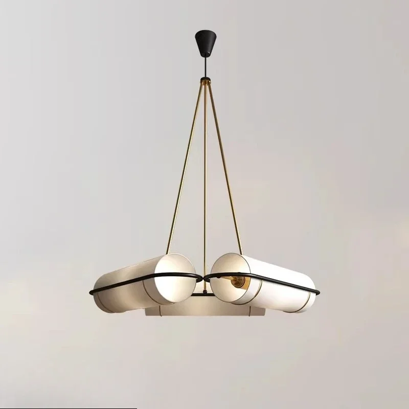 White Acrylic Pendant Lights Innovative Post-modern Minimal Design Black Gold Trendy Decor Restaurant Dining Table Lamp Ceiling