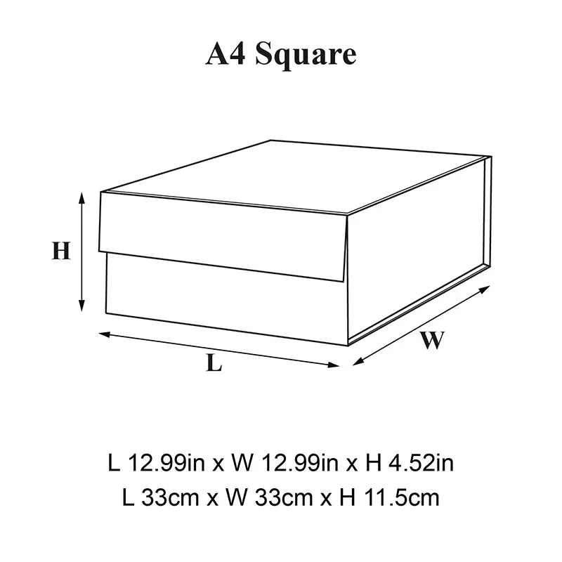 Geotobox 33x33x11.5cm | 13x13x4.52in A4 Square Luxury Party Present Packaging Magnetic Gift Hamper Boxes