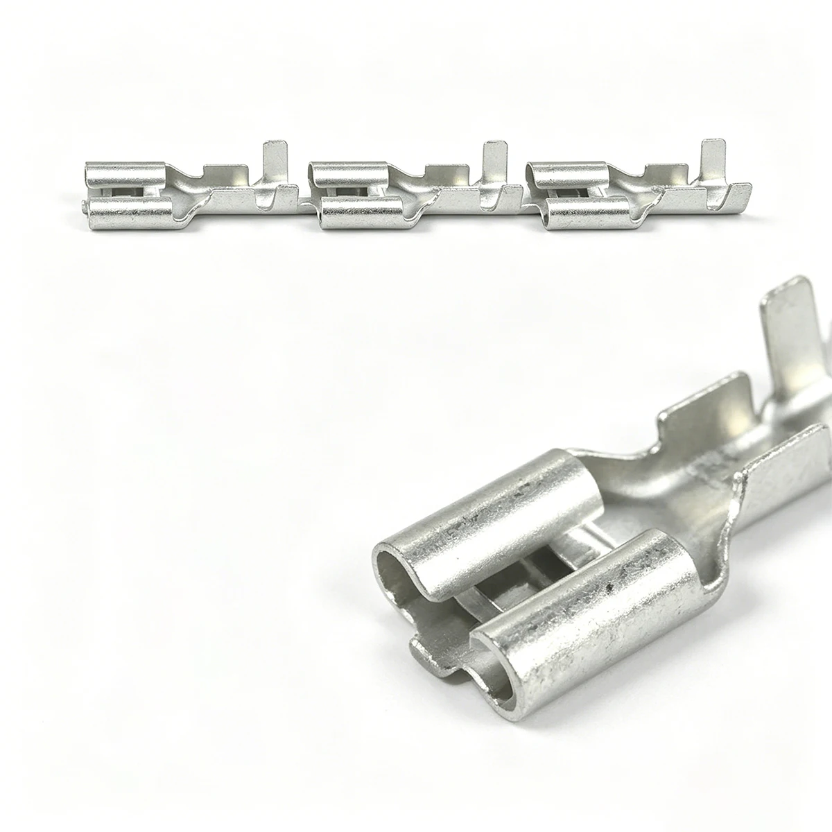 100/500Pcs 250 Type 6.3mm Spade Connector Non-Lock Uninsulated Quick Disconnect Crimp Terminal Pin for Vehicle Electrical Wiring