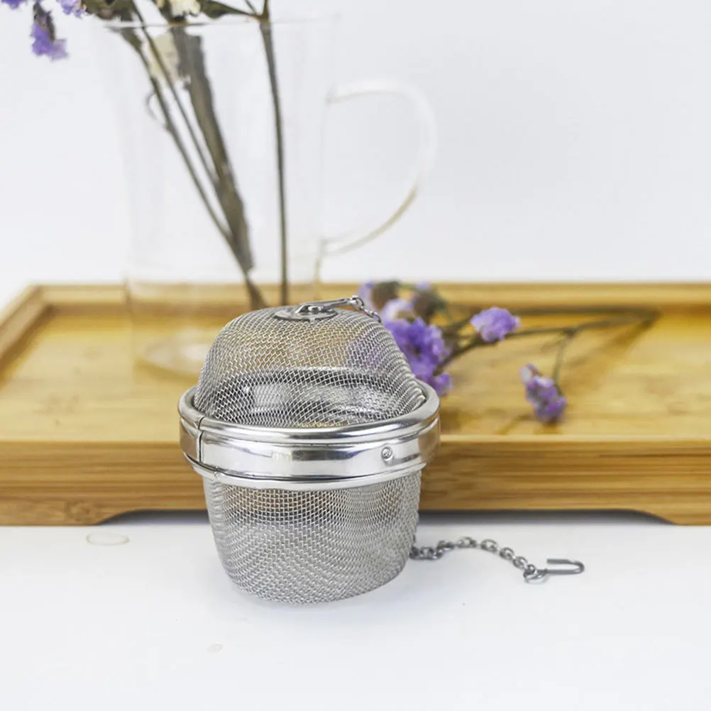 

2Pcs Stainless Steel Tea Filter Balls Hanging Chain for Tea Soup Medicine Leaves Strainers Stainless Steel Filter Basket