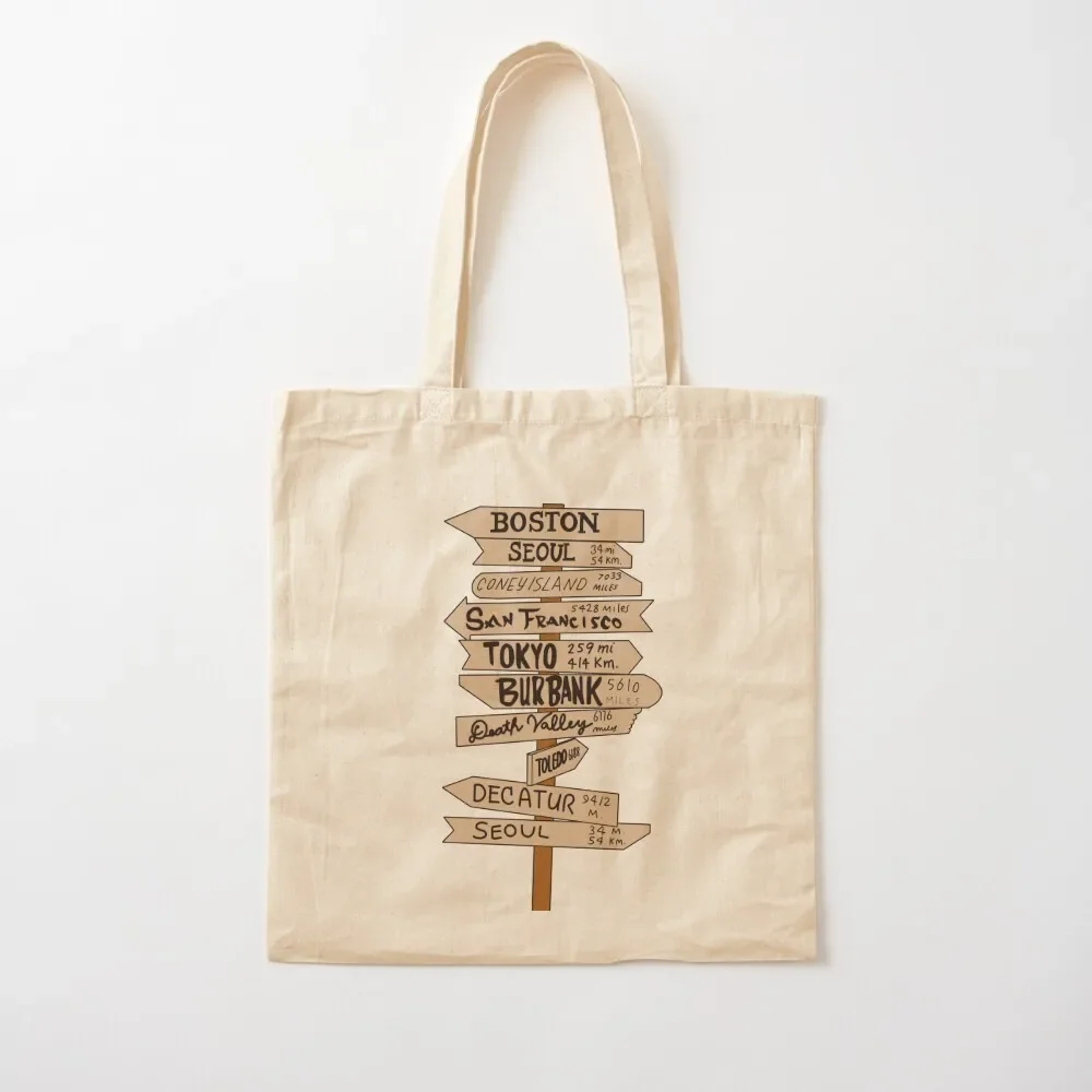 Mash Location Signpost Tote Bag cloth bag woman hand bag ladies