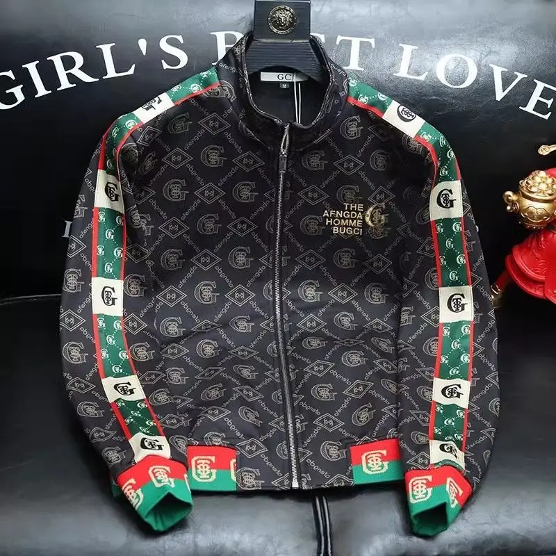 Light luxury men's trendy brand spring and autumn new jacket casual jacket trendy handsome design sense European goods