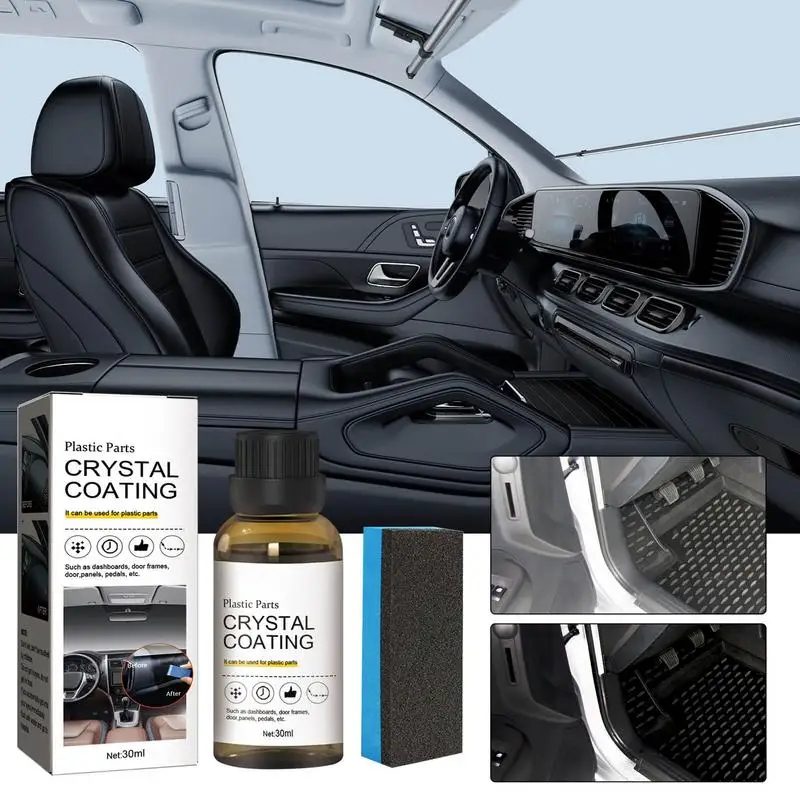 

Car Interior Plastic Leather Restorer Refurbishment Paste with Sponge Renewed Plastic Restore Long-lasting Liquid Car Maintenanc