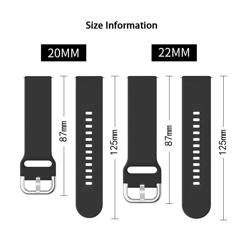 22mm 20mm band For Amazfit GTS/2/2e/3/4 GTS2 Mini/GTR 4/3/Pro/47mm/GTR2/2e/stratos 2/3 Silicone Bracelet Amazfit bip Watch strap