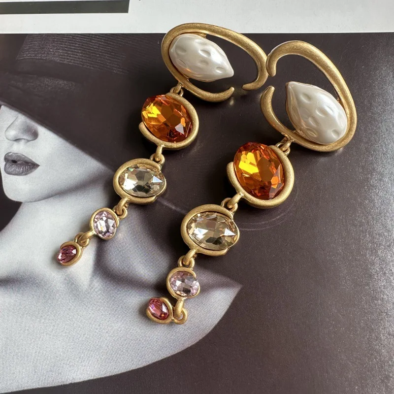 Fashion Jewelry High-End Exaggerated Long Pendant Earrings for Women, Party Gifts Jewelry Studs Timeless Gem Vault