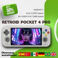 Retroid Pocket 4 Pro Handheld Video Game console 4.7 Inch 8G+128GB RP4 Android 13 WiFi 6.0 512G  PSP PS2 Video Game console Gift