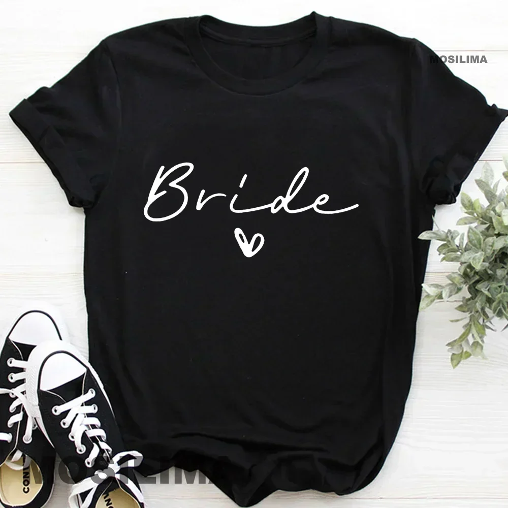 Women T Shirt Team Bride Bachelorette Party Shower Hen Party Bridesmaid Print T-Shirt 2025 Girls Wedding Female Polyester Tops