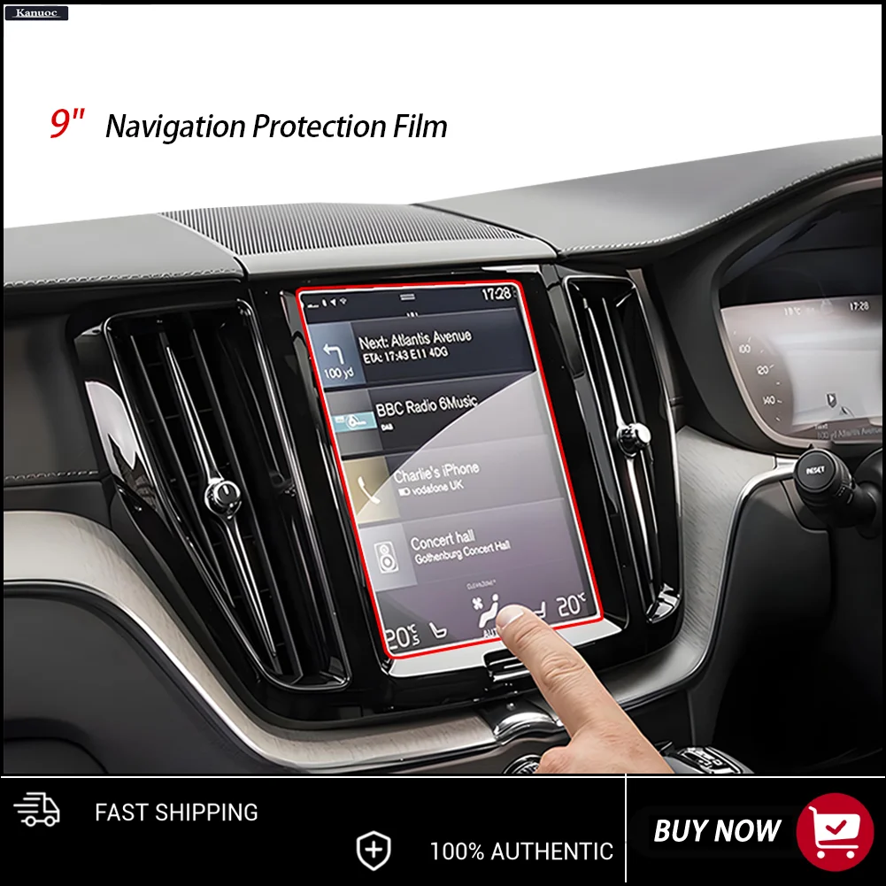 9'' Car GPS Navigation Tempered glass screen protector For Volvo V90 XC90 S90 XC60 2018-2021