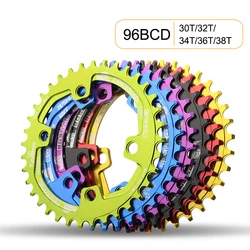 BDSNAIL Round 96BCD Aluminum Alloy Chainwheel 30T 32T 34T 36T 38T MTB Bike Road Bicycle for M7000 M8000 M90
