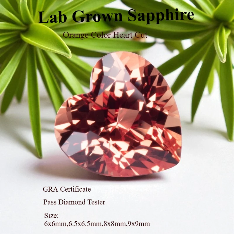 

Lab Grown Heart Shape Sapphire Loose Gemstone Multi Color Multiple Sizes DIY Jewelry Making Material with AGL Certificate