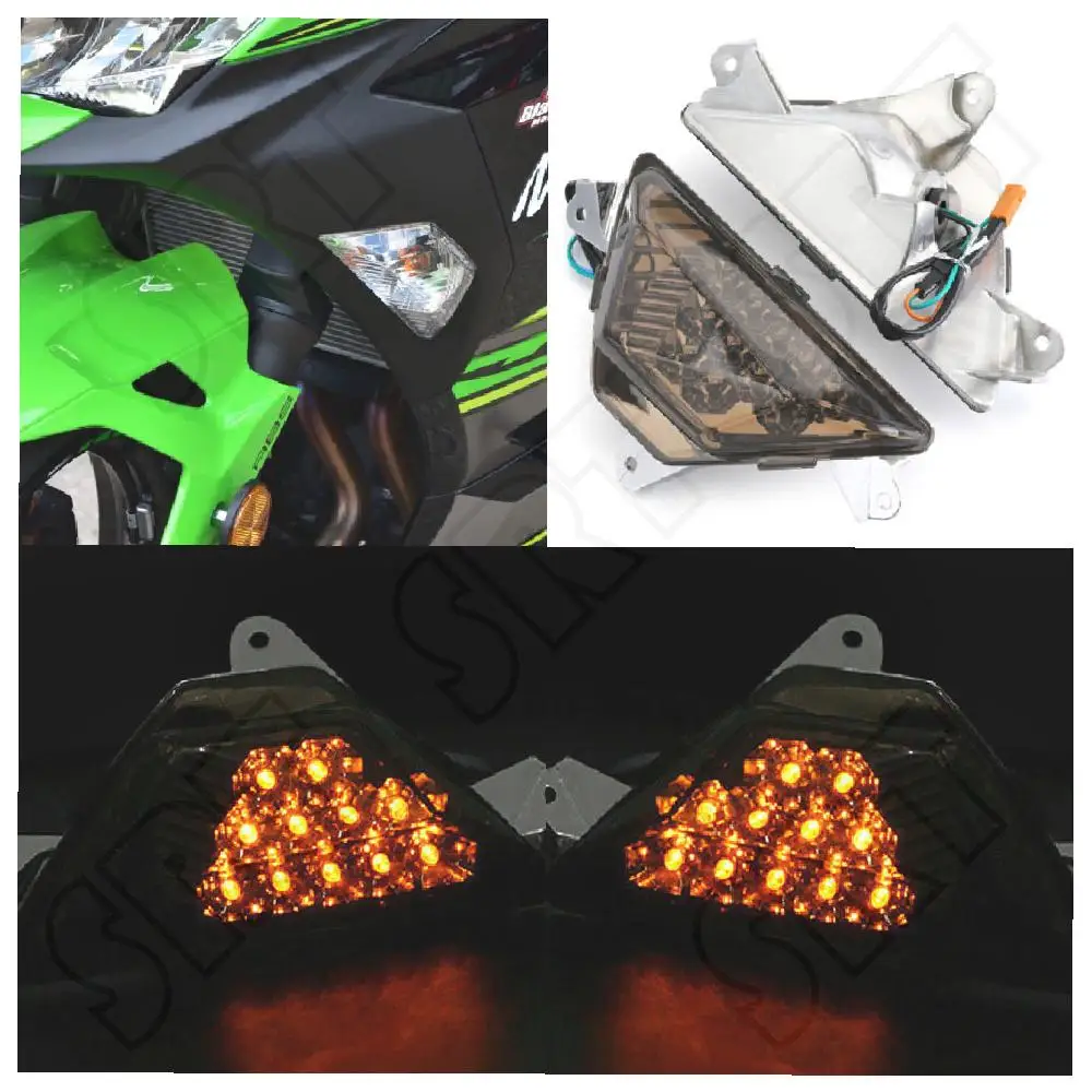 

Fits for Kawasaki Ninja 650 400 ABS EX650 EX400 Ninija400 Ninja650 2018-2023 Motorcycle LED Front Turn Signals Indicator Lights