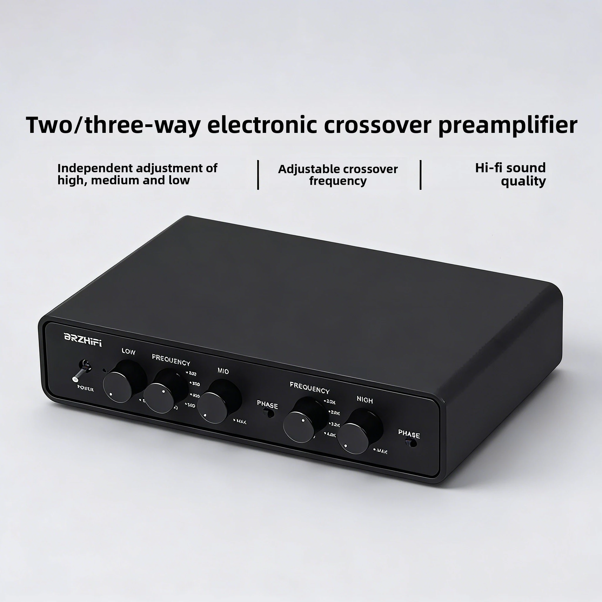 BRZHIFI2026, último modelo de preamplificador de división de frecuencia electrónica de grado 2/tres vías, punto de división de frecuencia ajustable EN30