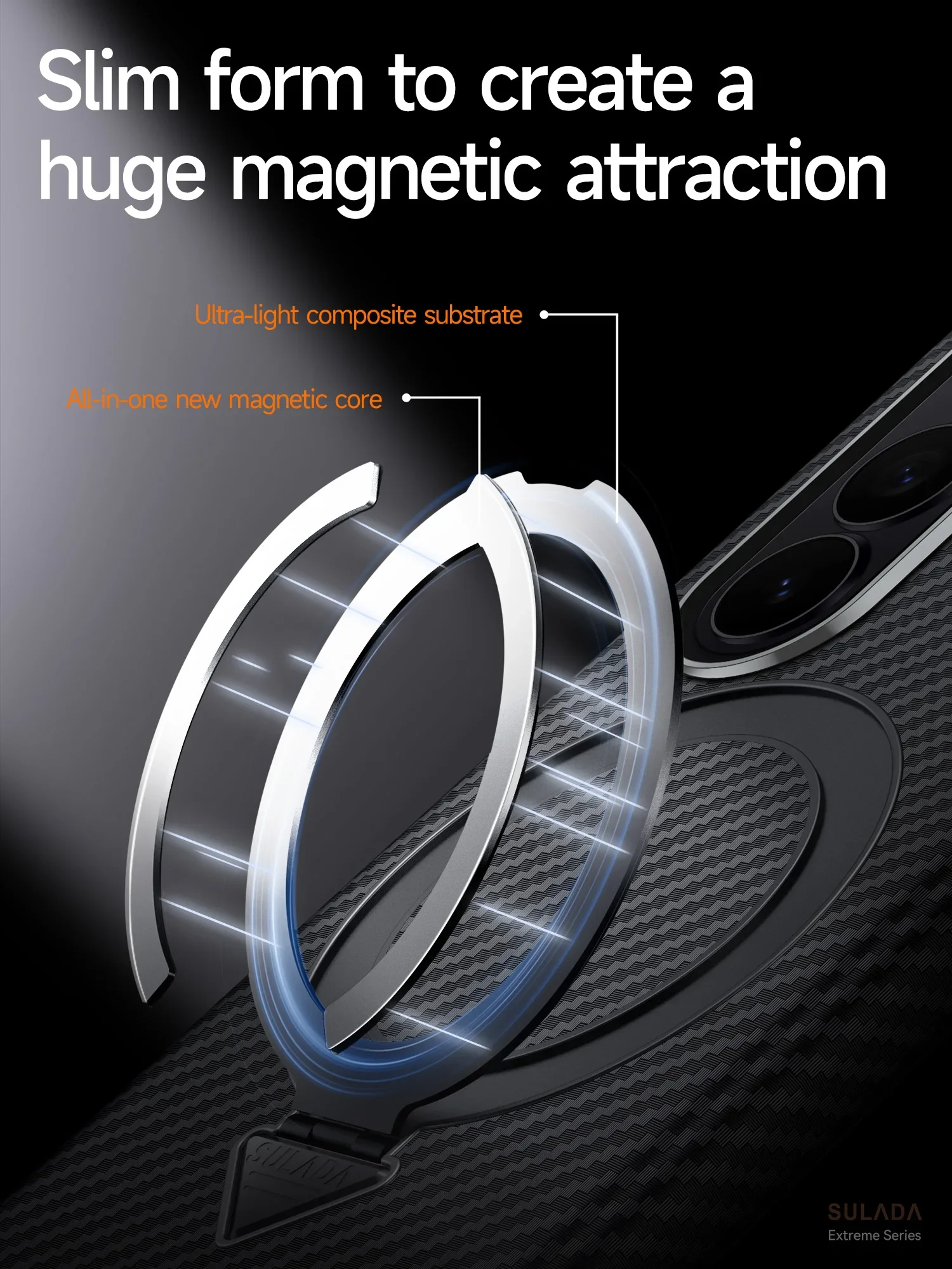 For Samsung Galaxy Z Fold 8 Ultra Galaxy Z Fold 7 Phone Case, Carbon Fiber Texture, Center Hinge, Magnetic Stand Leather Case