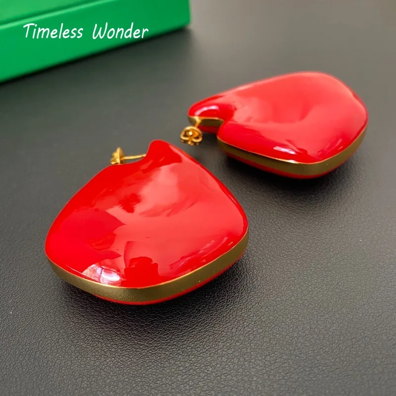 Timeless Wonder Fancy Enamel Geo Stud Earrings for Women Designer Jewelry Runway Goth Punk Luxury Brand Rare Gift Trendy 5152