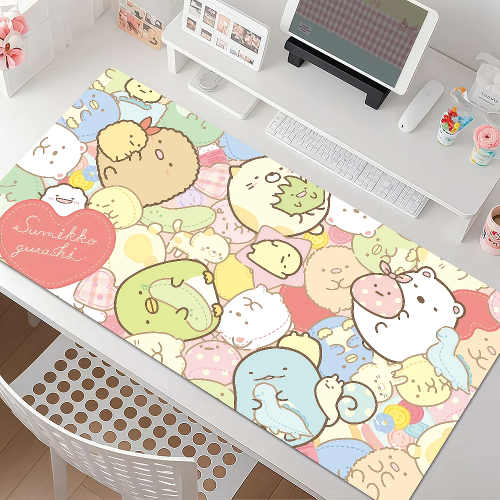 Anime S-sumikko Mouse Pad Anti Slip Rubber Edge Locked Thickened Laptop G-gurashi  Gaming Desk Mat
