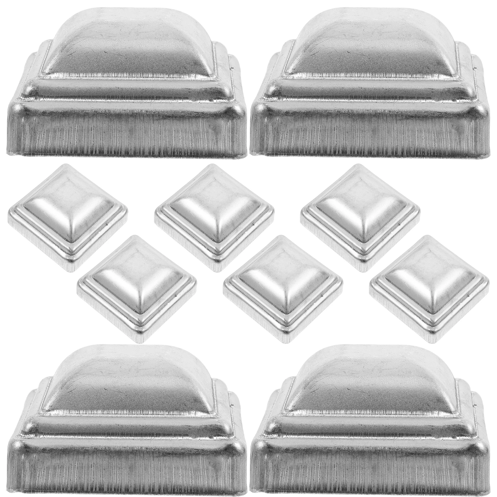 

20 Pcs Fence Post Caps Metal Decorative Baluster Covers Square Topper Iron Sheet Patio Outdoor Gardening Wooden Replacement
