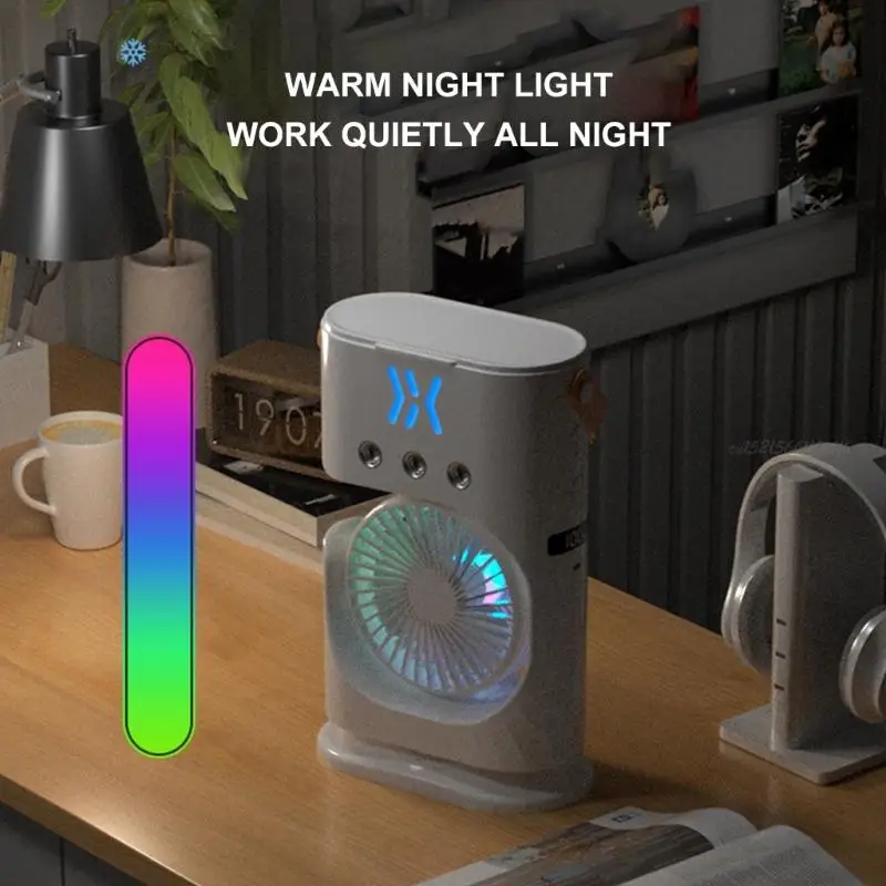 27RB USB Recargable Desk Ban Fan Energy Waving Camping Viaje Humidificando Textura plástico para acampar aire libre