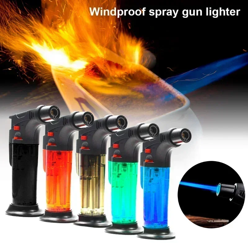 High Jet Flame Butane Gas Lighter Torch Refillable Adjustable Butane Gas Lighter Turbo Lighters Portable Outdoor Barbecue Tool