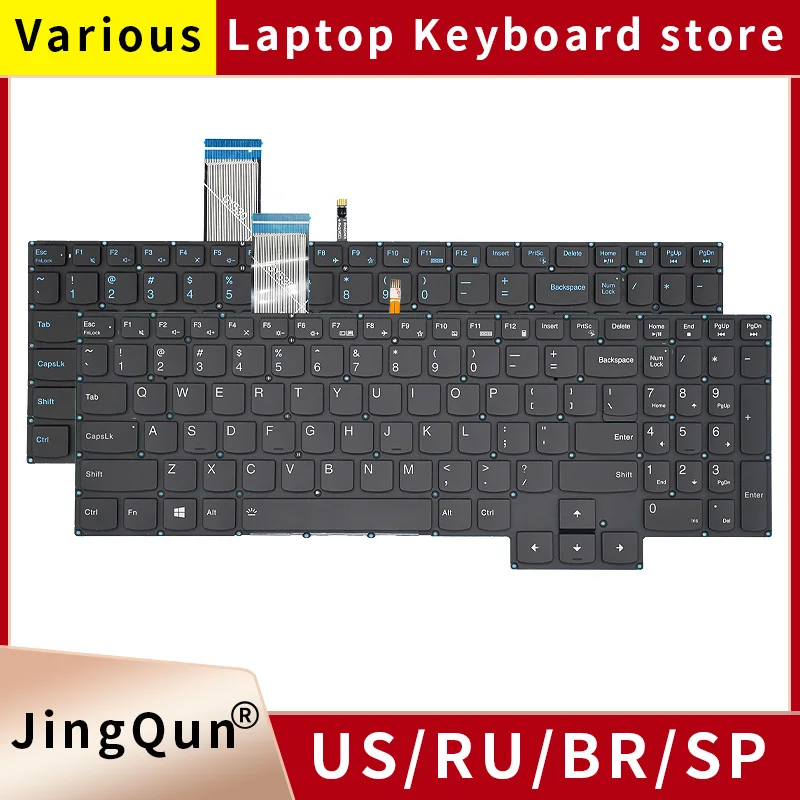 10 SP US BR hiszpański podświetlany do gier Lenovo IdeaPad 3-15 imh05 3 15 arh05 15ach GY530 GY550 GY570 R7000 Y7000 2020 klawiatura