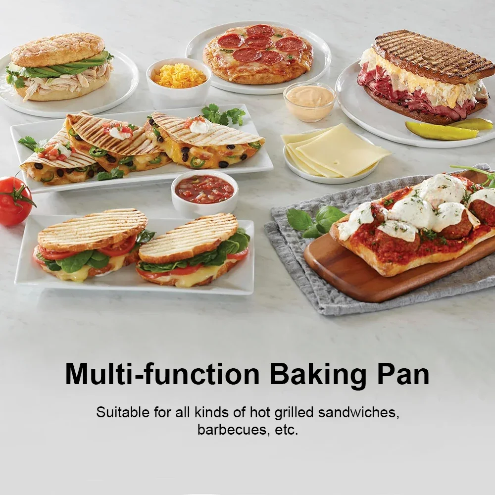 ماكينة صنع الوافل 3 في 1 بقدرة 1000 وات من الفولاذ المقاوم للصدأ ماكينة صنع الإفطار غير لاصقة مع الوافل والساندويتش وأطباق بانيني