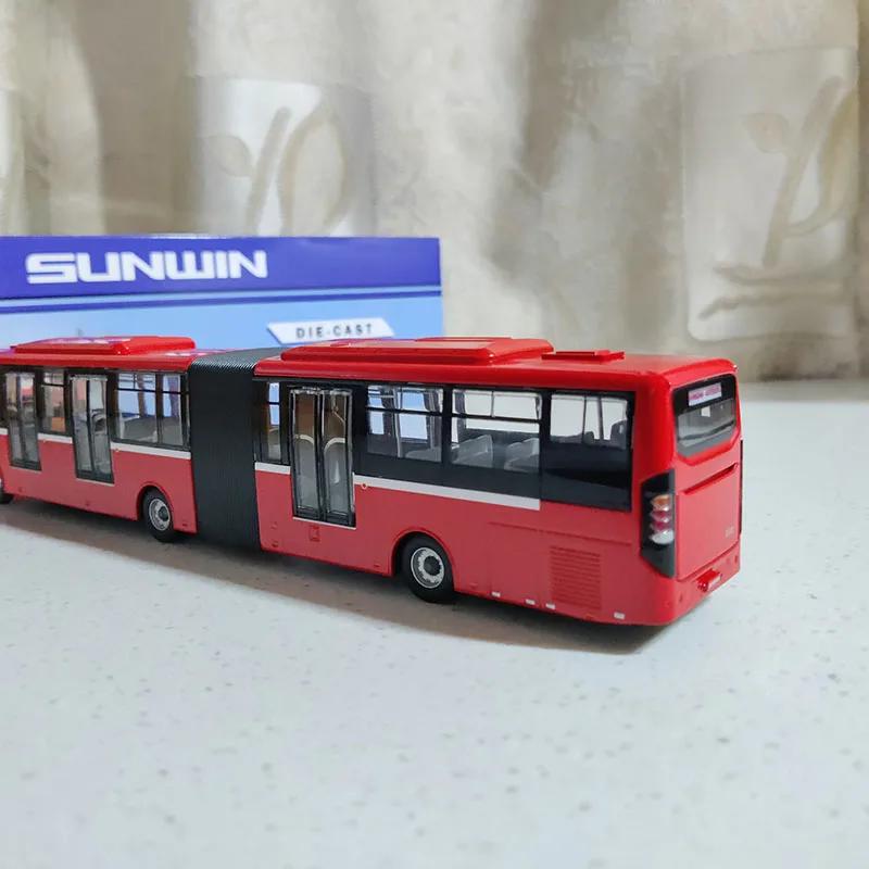 1:64 Shanghai Sunwin Bus BRT Express Bus Model Alloy Simulation Vehicle Diecast Metal Toy Gift Souvenir Collectible