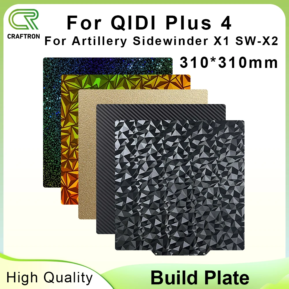 

For QIDI Plus 4 PEI Sheet Double Side Magnetic Spring Steel Sheet PEO PET For Artillery Sidewinder X1 SW-X2 E12 Tevo Tornado Bed