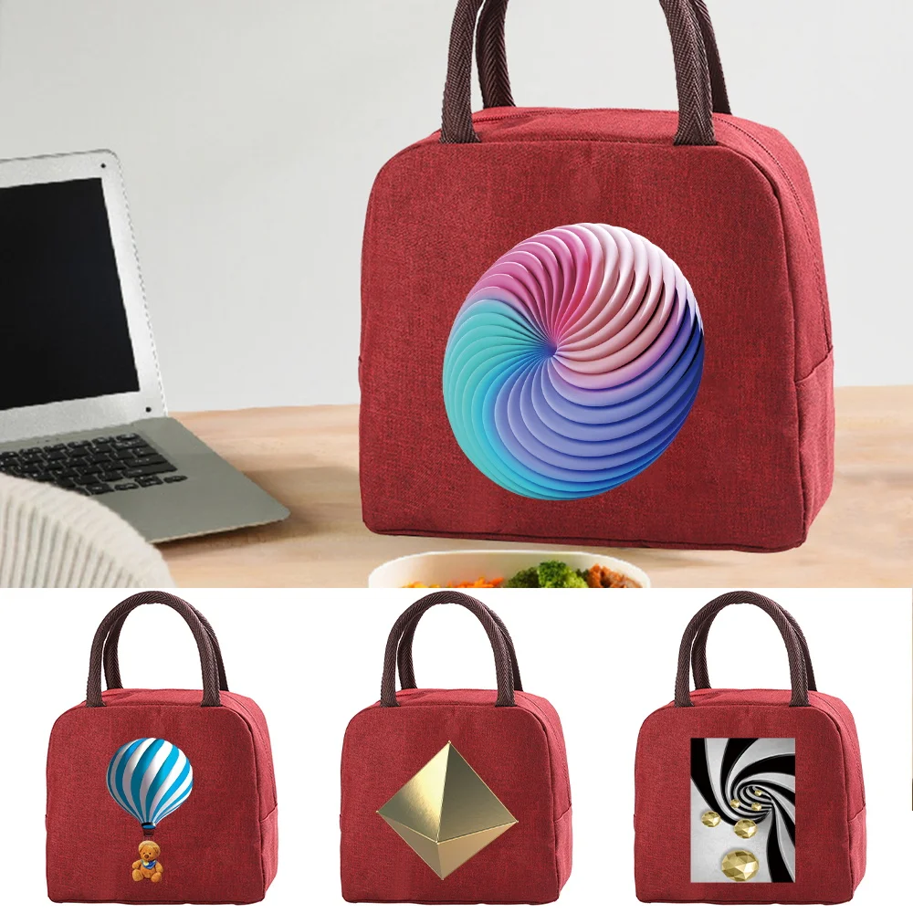 

Lunch Bag Fashion Kid Women Men Thermal Insulation 3D Print Portable Picnic Insulated Food Storage Box Tote Bento Pouch Handbag
