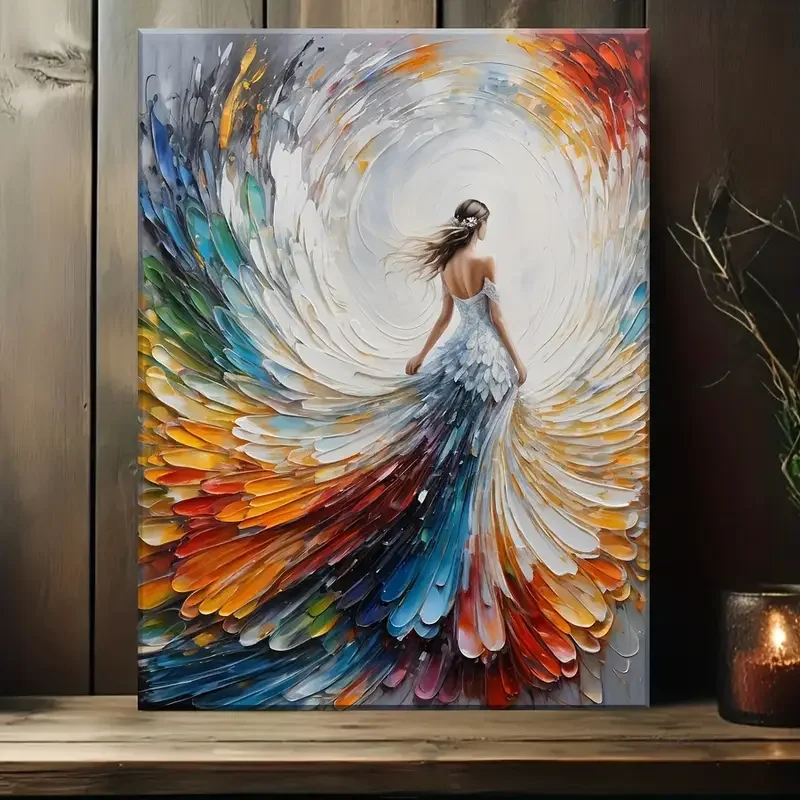Elegant Fairy Bride Canvas Art - Framed HD Oil Painting for Home & Office Decor, Perfect for Living Room, Bedroom, Dining Area -