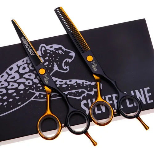 Imagen 1 del producto Tijeras para el cabello profesionales de alta calidad, tijeras de peluquería de 5,5 pulgadas, juego de corte y adelgazamiento, tijeras para salones de barbería