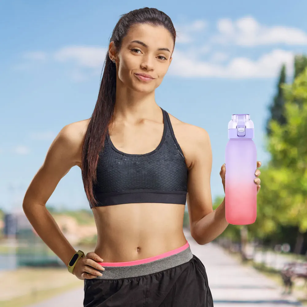 1000ML Flavored Water Bottle with 7 Flavor Pods Fragrance Smelling Water Bottle Portable for Travel Climbing Hiking Outdoor Spor