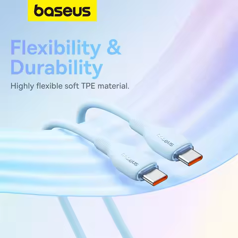 Baseus 100W USB C Cable For Samsung S21 S22 Xiaomi Fast Charging For MacBook iPad Type C Cable TPE