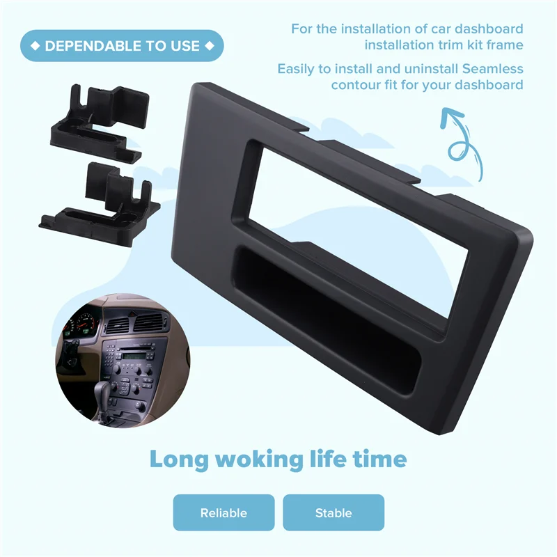 

A64P-1Din Car Radio Fascia Frame For VOLVO XC70 V70 S60 Adapter Face Facia Panel Stereo DVD Player Plate Kit LHD