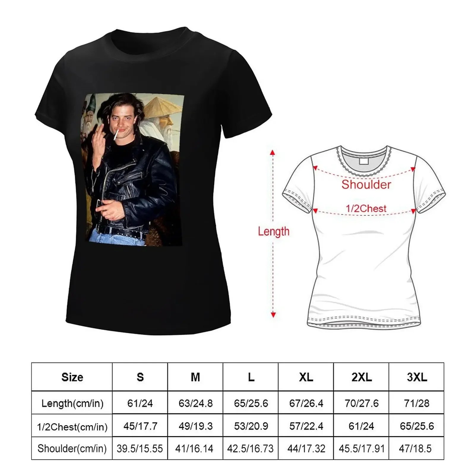 R U D E - Friendly Brendan Fraser T-Shirt korean fashion vintage clothes cute tops summer clothes for Women