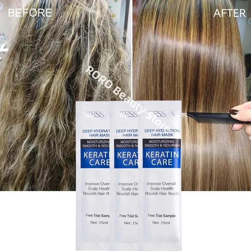 Collagen Keratin Hair Mask Dual Oil Control Moisturizer Conditioner Soft Smooth Frizz Damaged Repair Revitalize HairCare Product