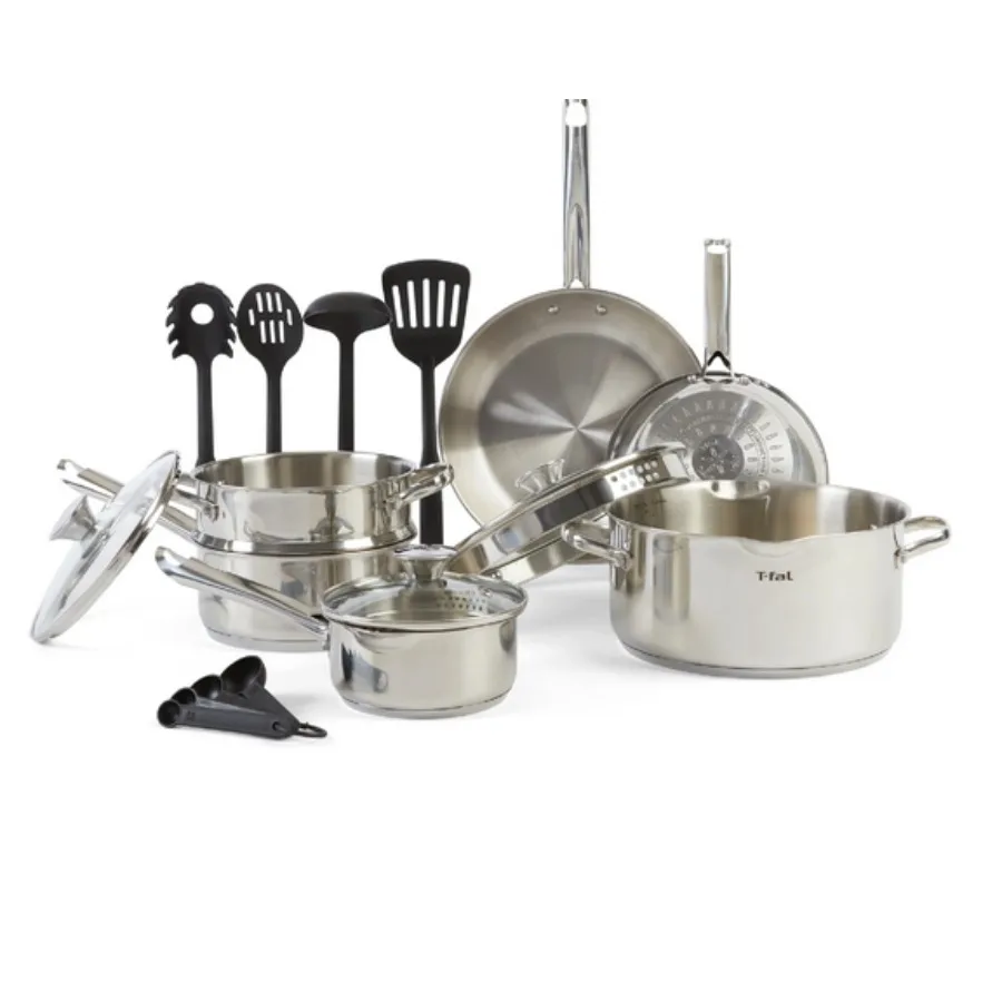 

T-fal Cook and Strain Stainless Steel Cookware Set 14 piece Set