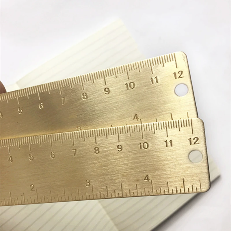 Customized Name Straight Copper Ruler Centimeter Scale Metric Precision Measuring Tool School Office Supplies Gift Stationery