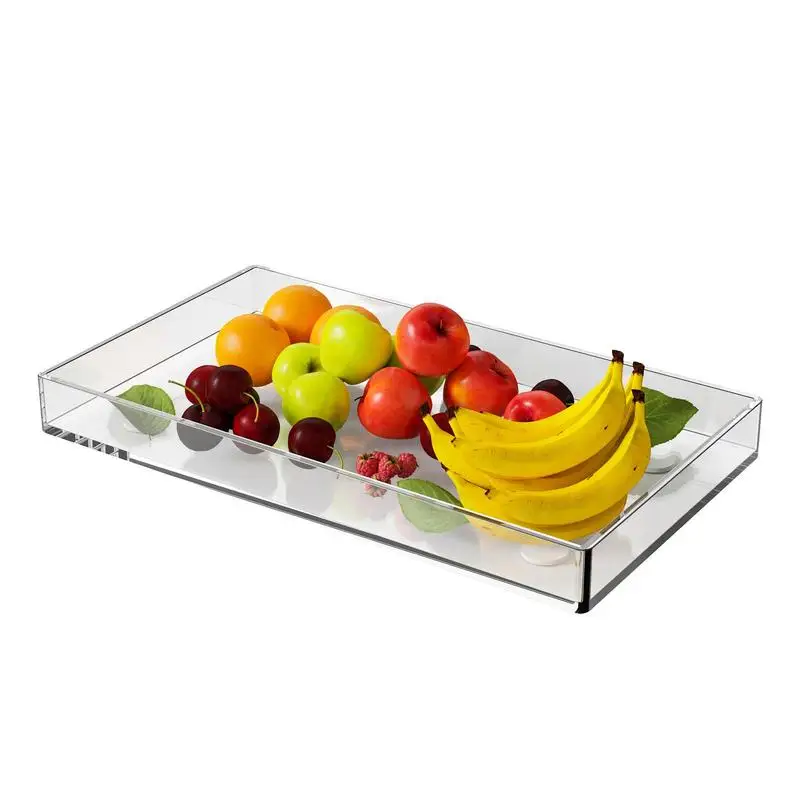 

Acrylic Serving Trays Acrylic Decorative Tray Organizer Coffee Table Decorative Rectangular Tray Nesting Trays For Food Snacks