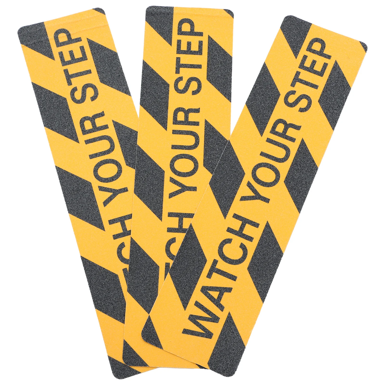 3 قطع ملصق مضاد للانزلاق عالي الوضوح أصفر أسود شاهد خطوتك ملصق لتحميل شريط الأمان للخطوات الخارجية #5
