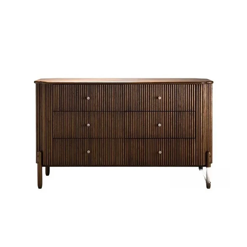 

American country bed and breakfast style solid wood rattan six chest cabinet home living room bedroom wabi sandy wind