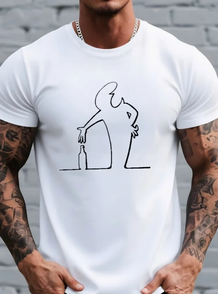2026 Latest Bestselling Men's Outdoor Casual Breathable Quick-Dry Print Crew Neck Slightly Stretchy Loose-Fit Versatile T-Shirt