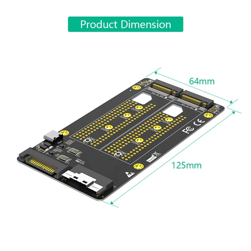محول RISE-Dual 2X M.2 NVME SSD إلى SFF-8654 8X (يتطلب اللوحة الأم Pcie Bifurcation)