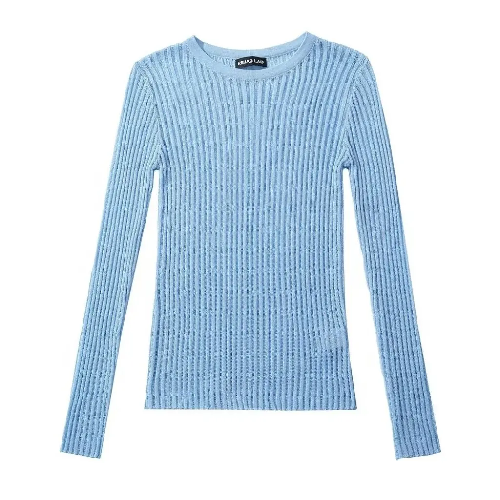 

Женский облегающий вязаный топ с круглым вырезом, перспективный вязаный свитер, весенняя сексуальная тонкая верхняя одежда в европейском и американском стиле