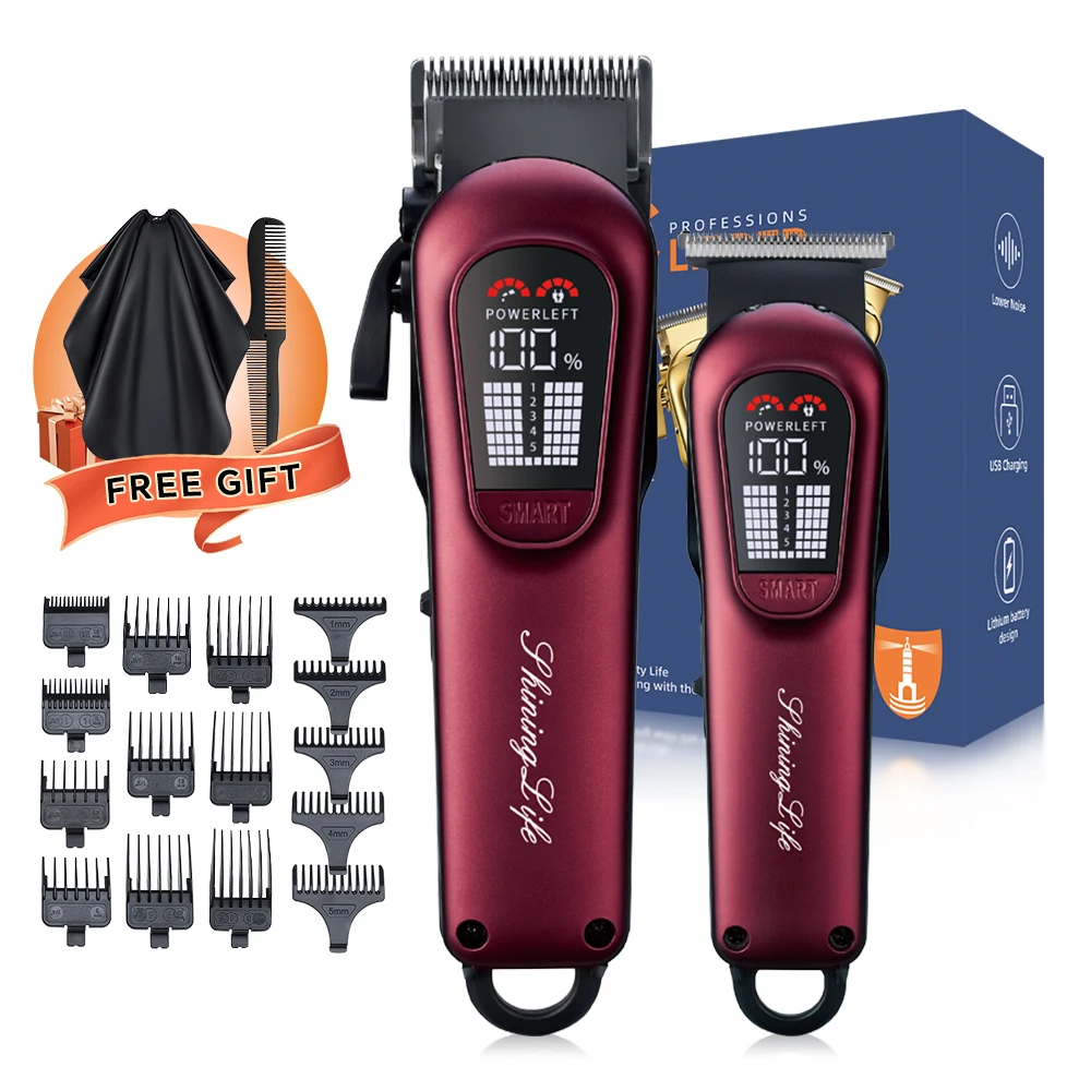 

Многофункциональная мужская машинка для стрижки волос 2-в-1, стрижка бороды, регулировка 5 скоростей, оснащенная 15 ограничительными гребнями