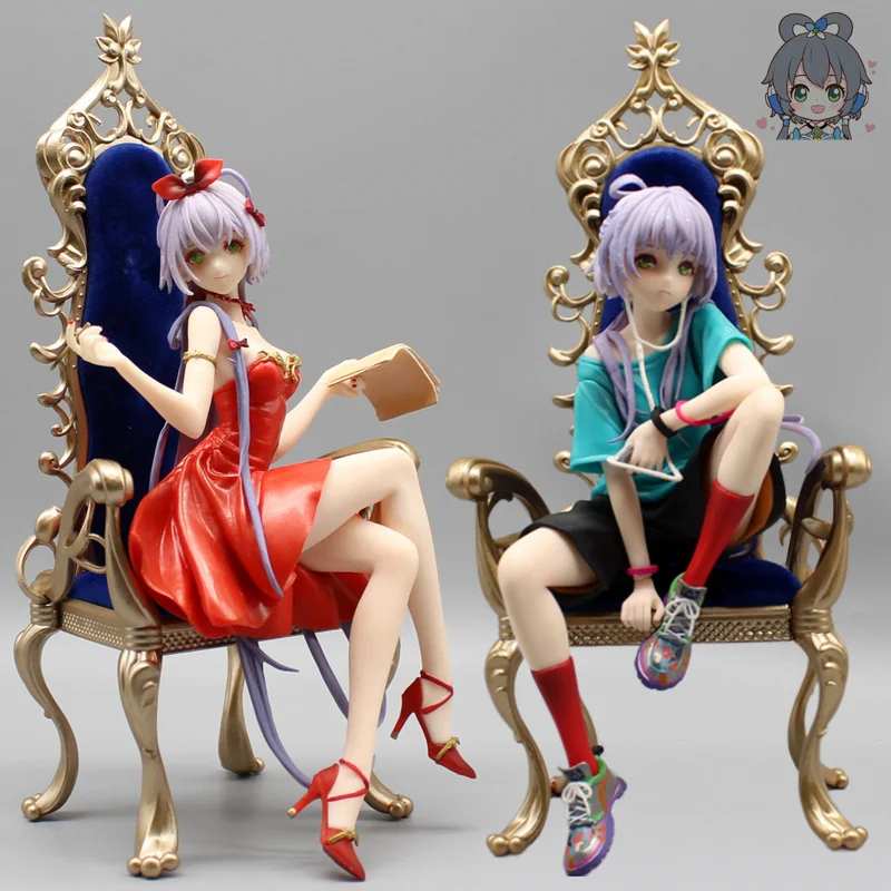 20cm Anime Vsinger Luo Tianyi Figure Secret Flower Garden Action Figures Throne Red Dress Figurine PVC Model Collection Doll Toy