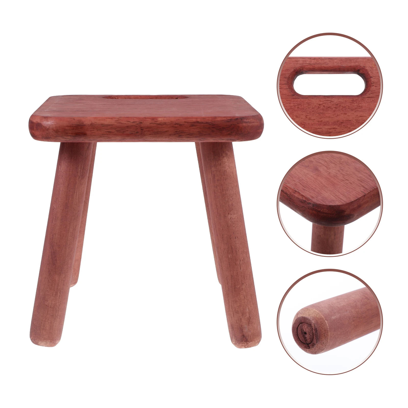 

Portable Wooden Stool Small Step Chair Kids Bedroom Footrest Handle Kitchen Bathroom Home Use Child Furniture