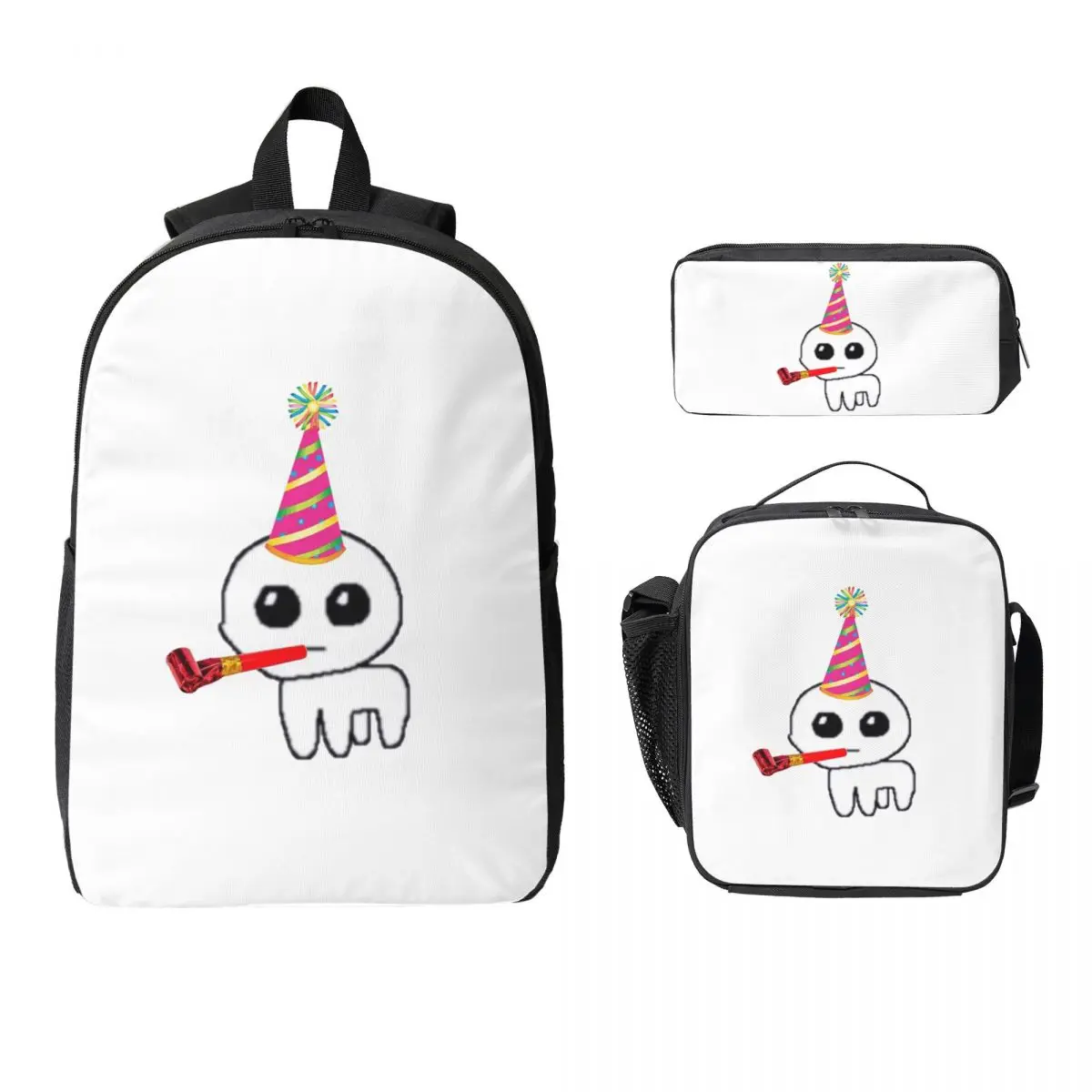 

TBH Autism Creature Meme Yippee Backpack Boys Girls BookBag School Bag Laptop Shoulder Bags 3ps Insulated Lunch Bag Pencil Case