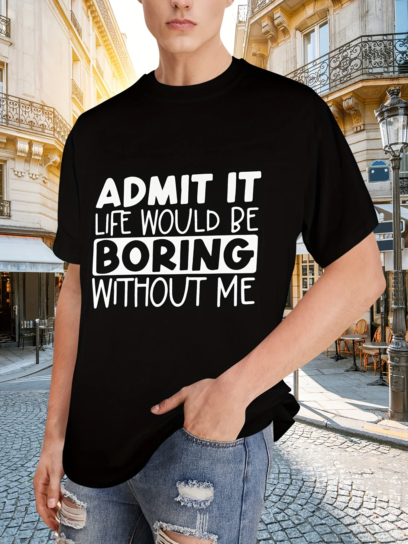 Admit It... Print Tee Shirt, Tees For Men, Casual Short Sleeve T-shirt For Summer