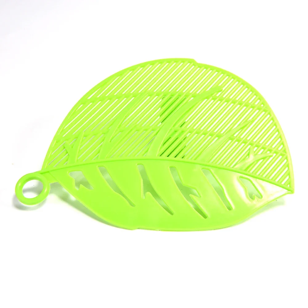 Kitchen Tool Snap-on Leaf Shape Drain Board Retaining Rice Vegetable Noodle Plastic Filter Block Rice Cleaning Strainer