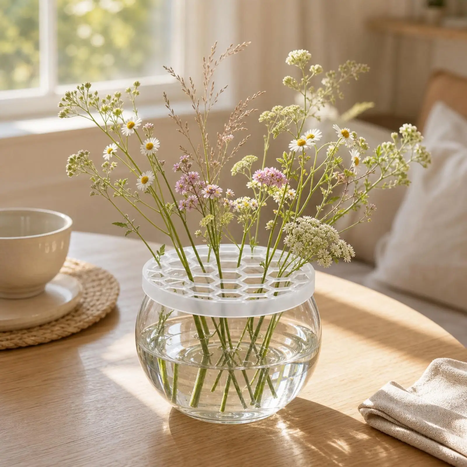 Silicone Flower Arranging Grid Sturdy Flower Arrangement Holder Neat